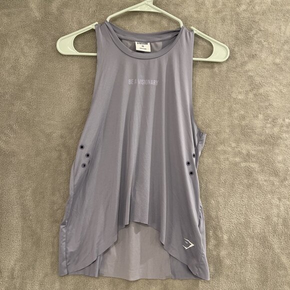 Gymshark Woman’s XS Sol Lift Tank Top Shirt Be A Visionary Blue‎ Purp Racerback - Picture 1 of 12